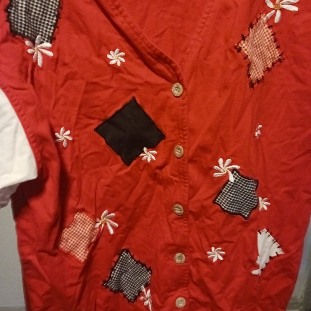 Red top with Buttons